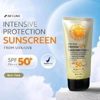 ORIGINAL 3W Clinic Intensive UV Sunblock Cream70ml Original Korea / 3W Sunscreen Wajah