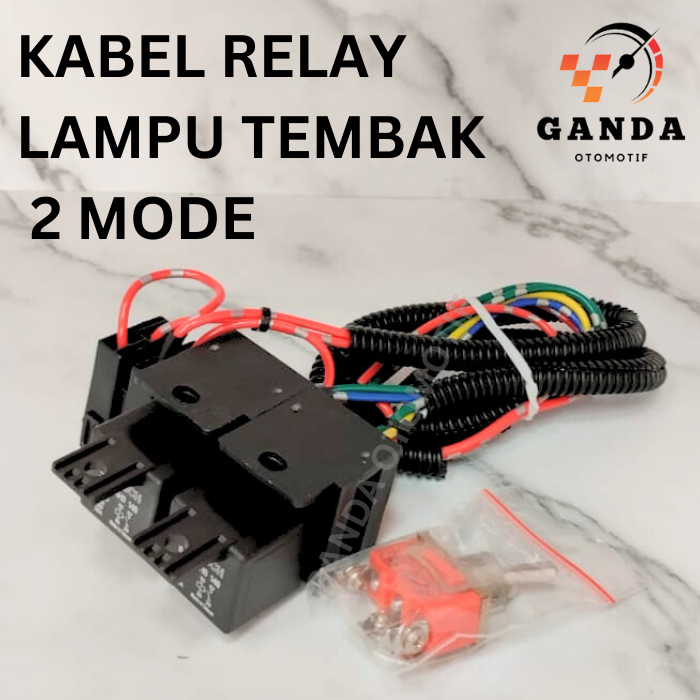Kabel Relay Set Lampu Tembak Mobil Motor Dengan Relay Bosch - 2 Mode