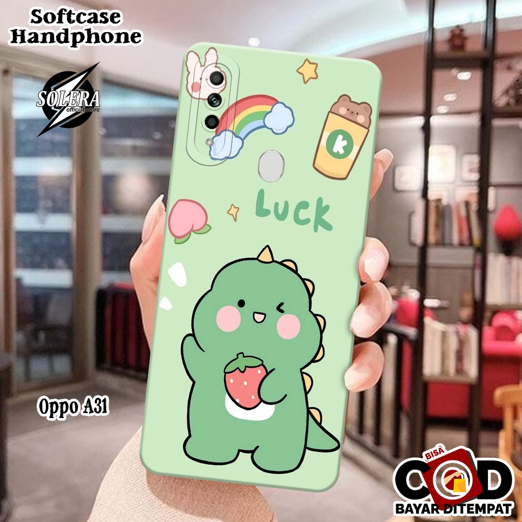 Case Oppo A31 Softcase Oppo A31 Terbaru Silikon Pro Camera Fashion Case Kartun Dino Lucu Cover Hp Ke