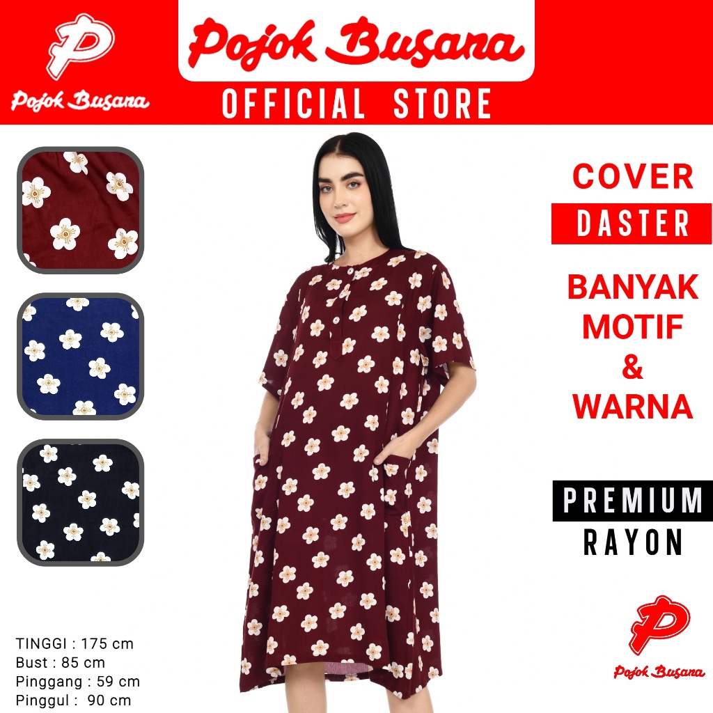 Pojok Busana Daster Rayon Premium - Kencana Ungu -  Cover - Baju Tidur Santai Atasan Cewek