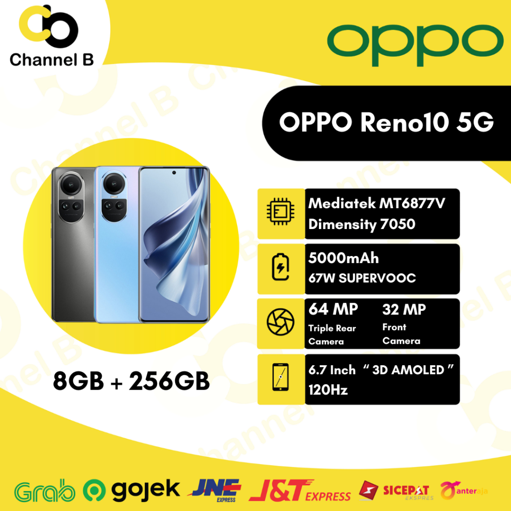 OPPO Reno 10 5G - [ Ram 8GB + Rom 256GB ] - Garansi Resmi