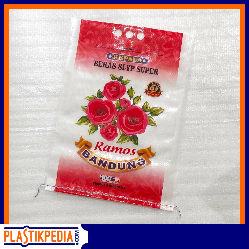 Karung Beras Laminasi Ramos Bandung 5 kg – Ukuran 30x45 cm ( isi 25pcs )
