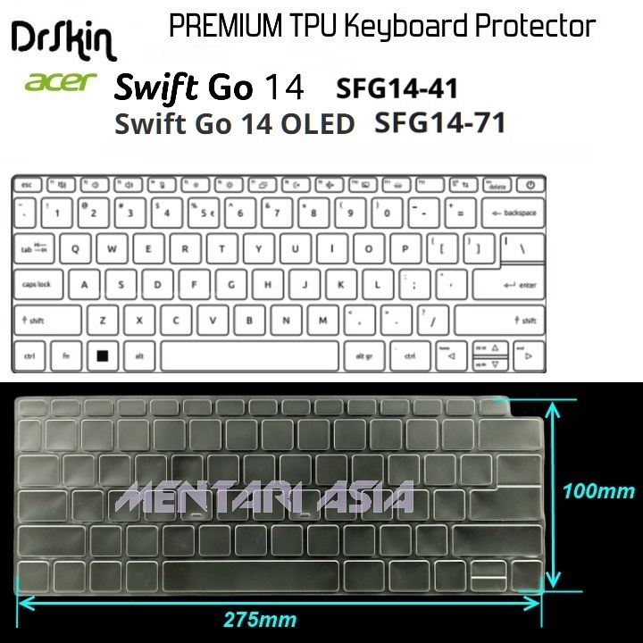 Keyboard Protector ACER Swift GO 14 SFG14-41 SFG14-71 - DrSkin Premium TPU