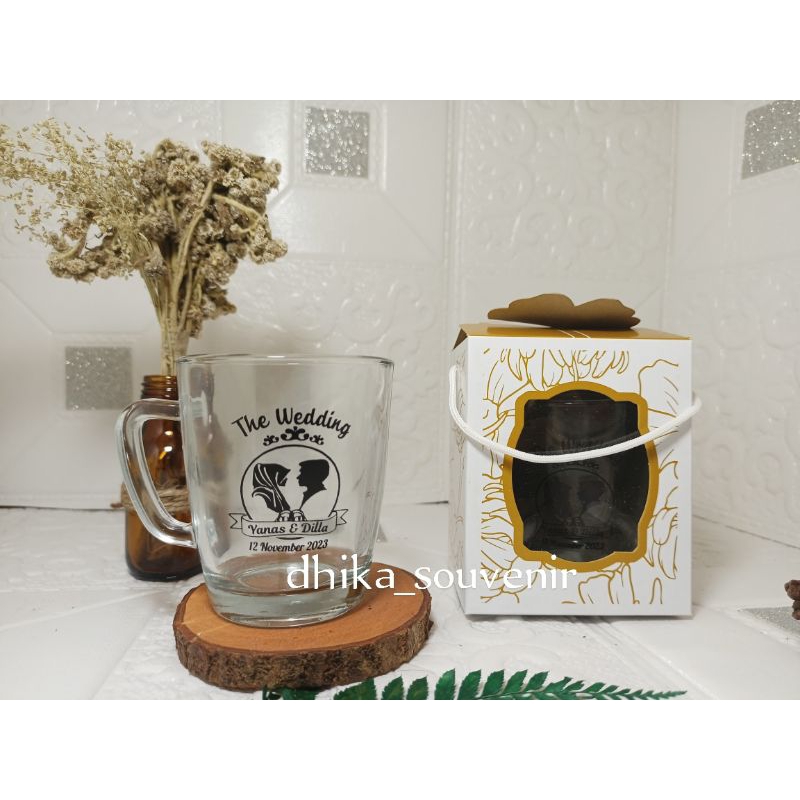 Souvenir Gelas Gagang Semi Oval, Souvenir Gelas Kopi
