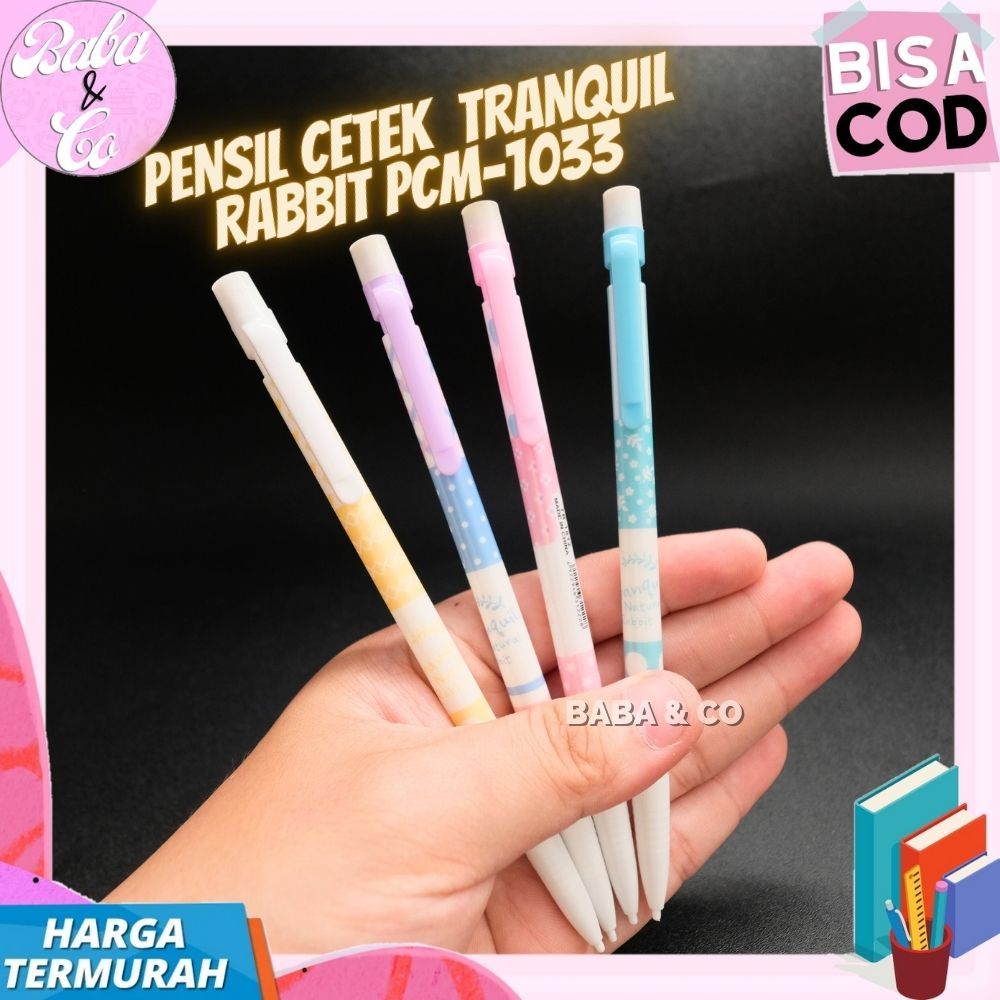 

PENSIL CETEK MEKANIK TRANQUIL RABBIT PCM-1033 PENSIL CETEK MURAH COD PENSIL 0,5mm TRANQUIL RABBIT KELINCI LUCU PENSIL GROSIR