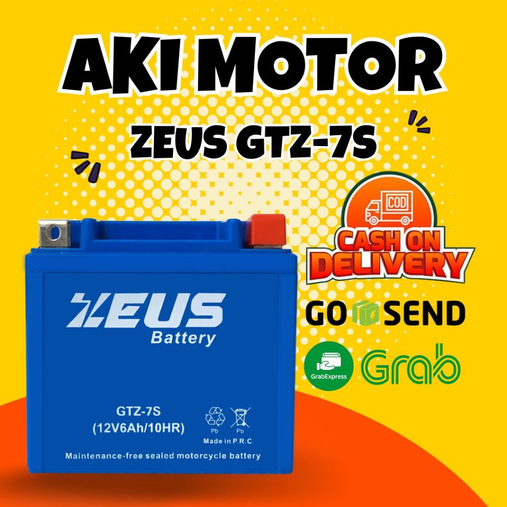 Aki Motor Honda Supra GTR 150 Zeus GTZ7S High Spec Accu Kering Aki Gel