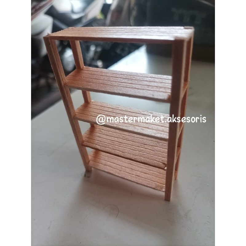 Miniatur Rak Kayu Panjang Skala 1:20