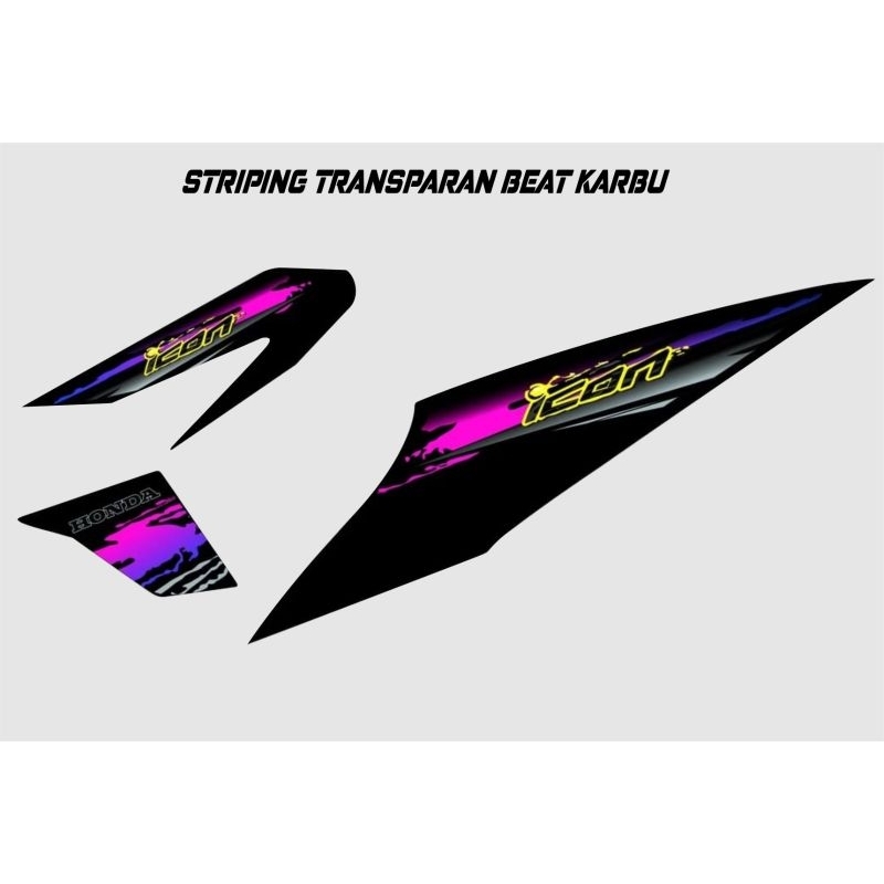 striping transparan beat karbu motif icon sport