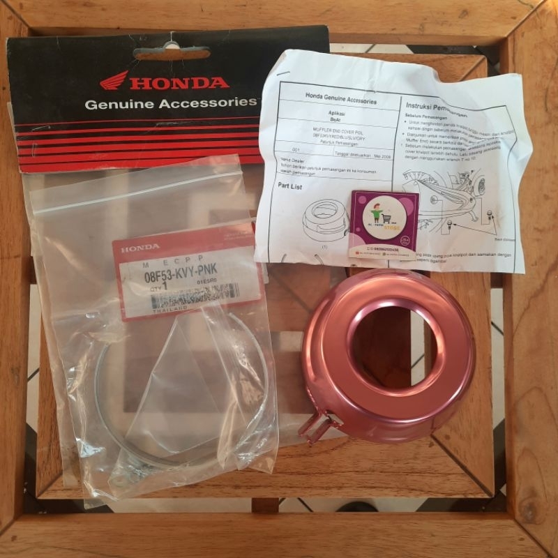 Aksesoris List Muffler End Cover Knalpot Pink Beat Karbu Original Honda