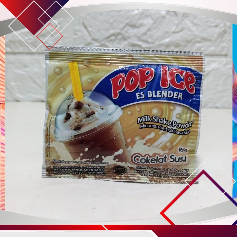 

Pop Ice Es Blender Rasa Cokelat Susu 23gr .