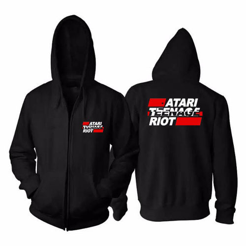 Jaket Hoodie ATARI TEENAGE RIOT Hoodie Ritsleting Bahan Cotton Fleece New Zipper Hoodie