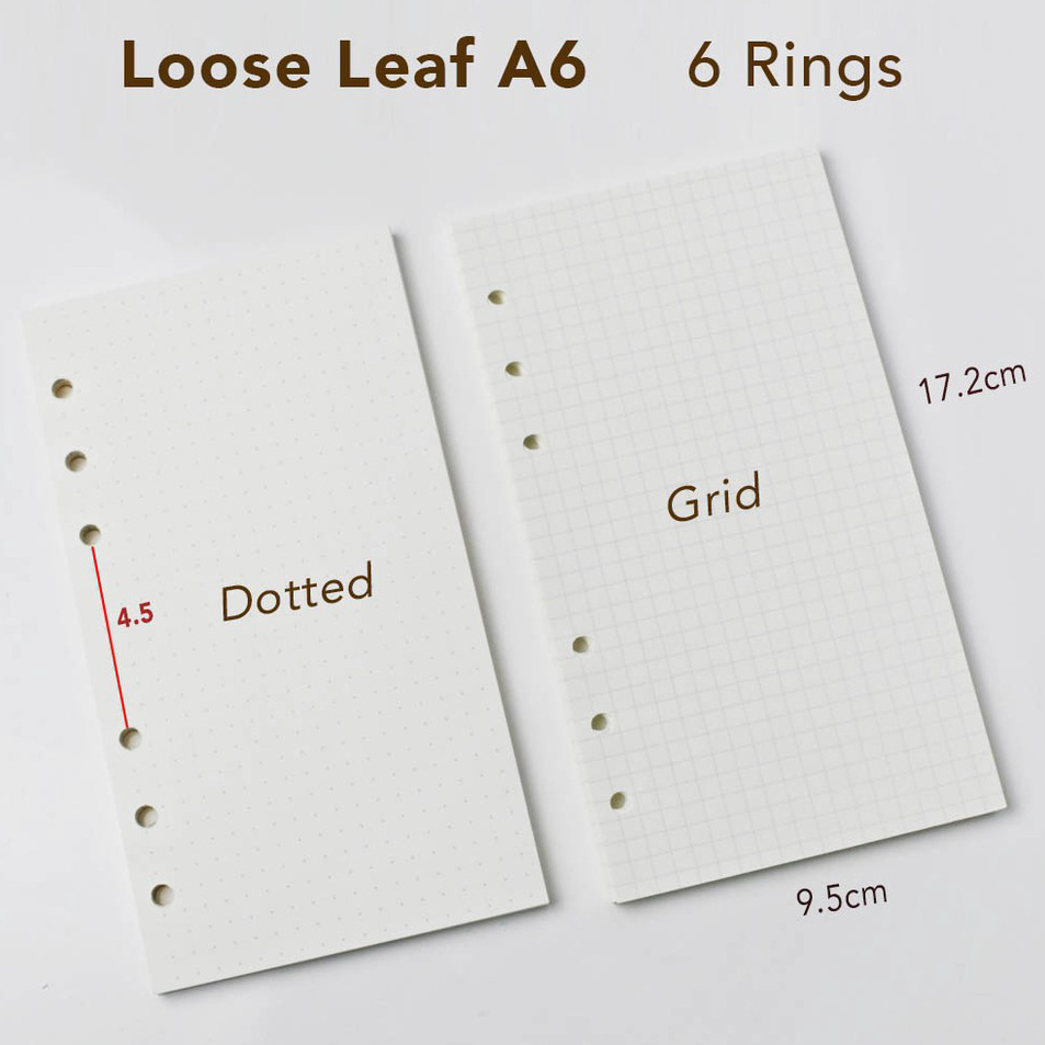 

➪➽✳✧ [ A5 A6 ] Loose Leaf 6 rings Dotted, Grid, Blank and Line