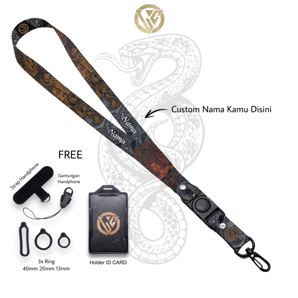 

Lanyard Craft Custom Nama Medusa Series Gantungan Holder ID Card