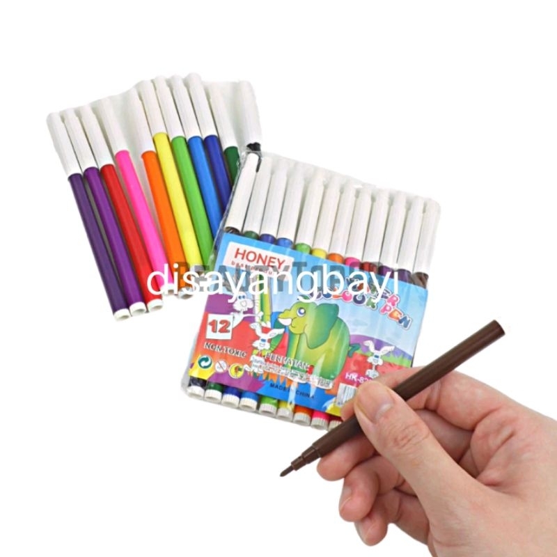 

12 PCS PENCIL WARNA SPIDOL MINI COLOR PEN MURAH (P063)