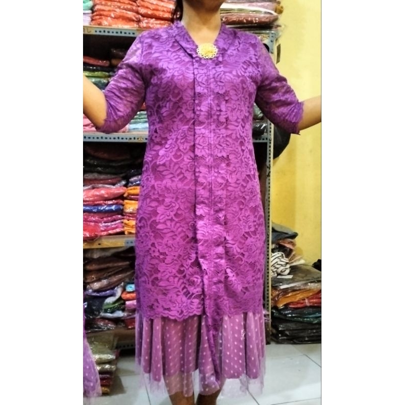 Dres pesta kebaya Kartini Kombi tile