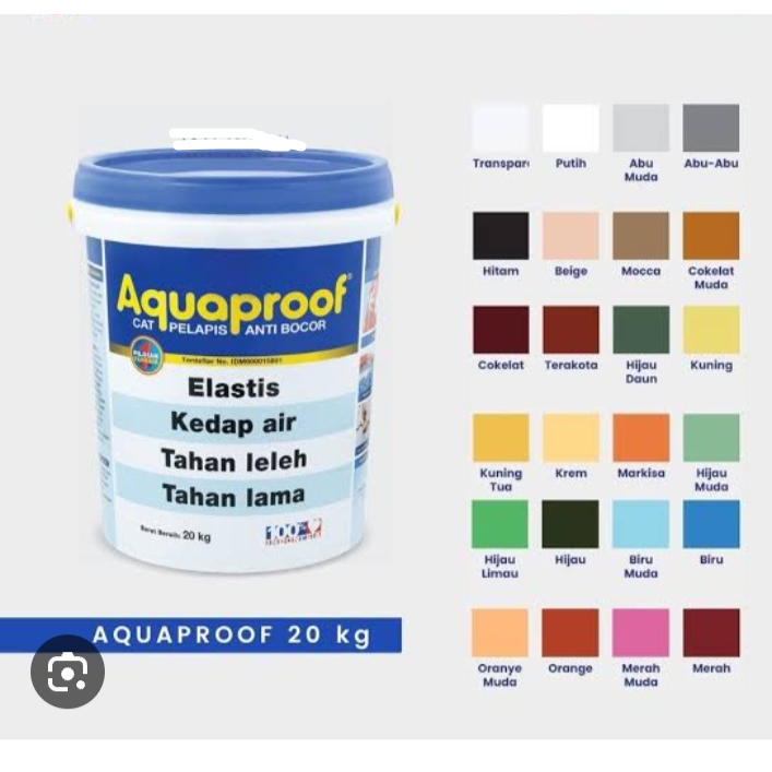 Aquaproof 20 kg semua warna ready