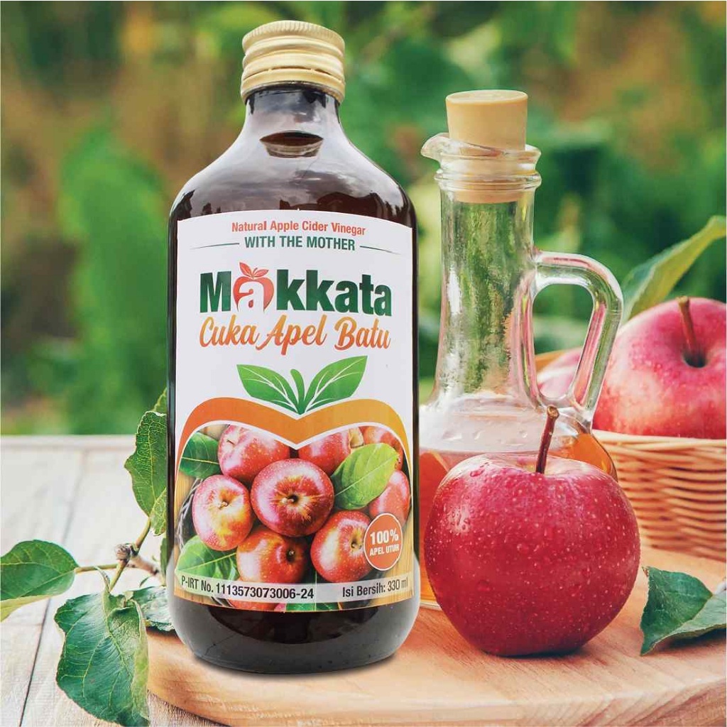 

MAKKATA CUKA APEL Batu Malang Organic Apple Cider Vinegar With The Mother Cuka Apel 100% Original BPOM