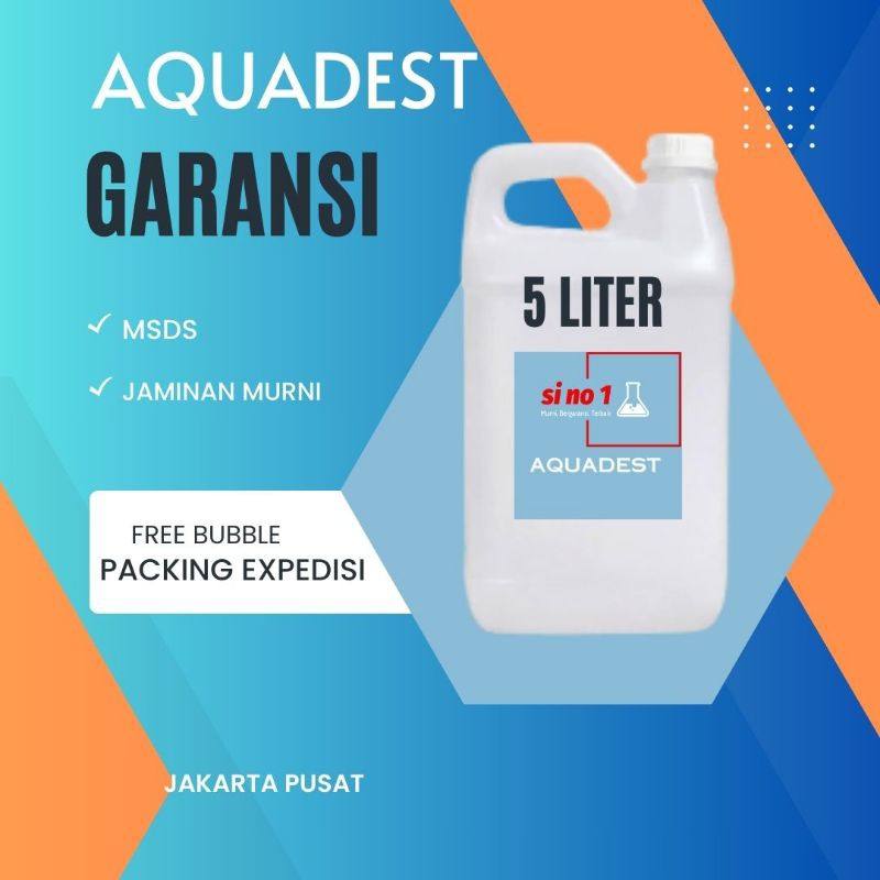 AQUADEST / AQUADES / AIR DESTILASI / AIR SULING MURNI 5 LITER