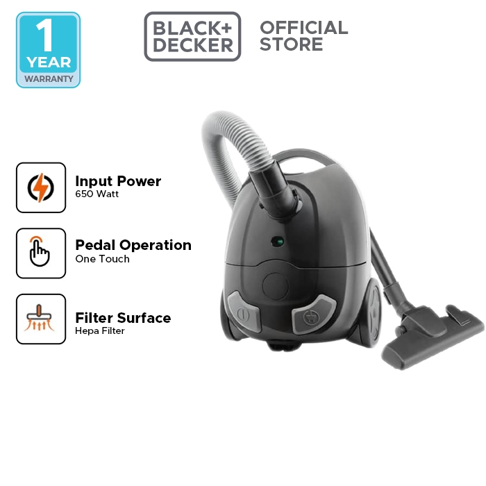 Black+Decker HEPA Vacuum Cleaner / Penghisap Debu Listrik 650W A2B650