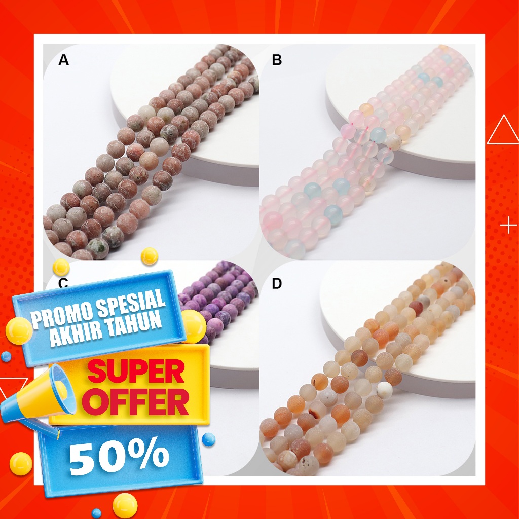 Promo manik manik gelang 8mm / batu agate / batu agate manik manik 8mm / Bahan Gelang Manik Manik Ba
