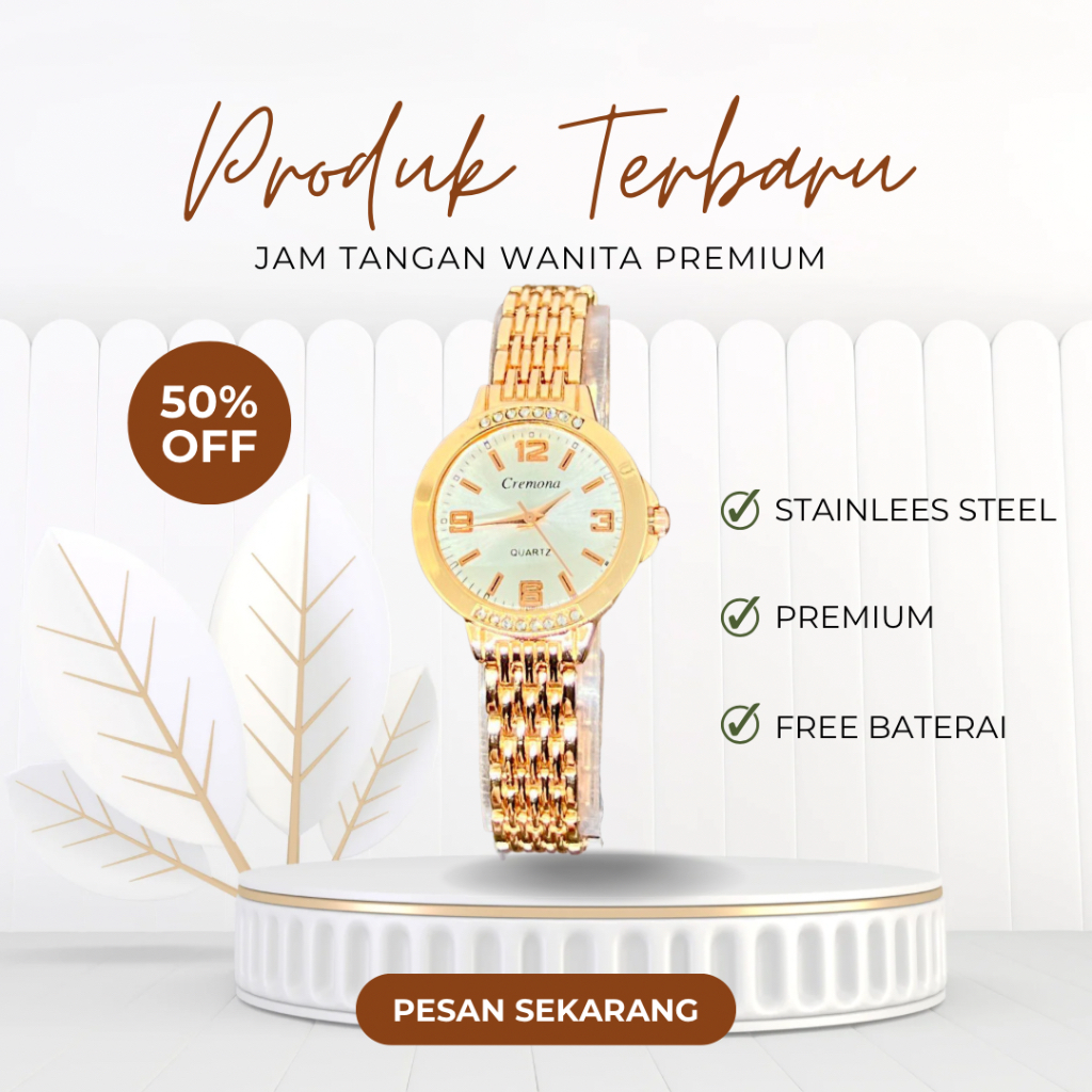 Jam Tangan Wanita Rantai Kecil Fashion Cewek Permata Quartz Analog
