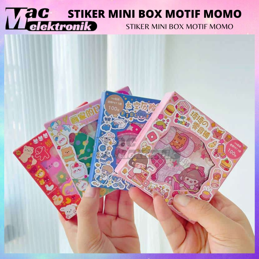 

MINI Sticker Box Jurnal Dekorasi DIY Stiker Korea Deco Lucu Anti Air Aesthetic Isi 100 Lembar