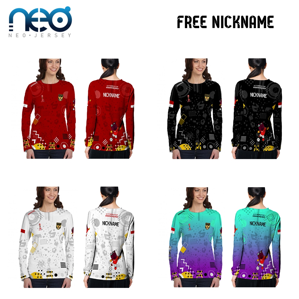 [NeoJersey] Kaos Jersey PIALA DUNIA U17 Baju Wanita PIALA DUNIA U17 Lengan Panjang