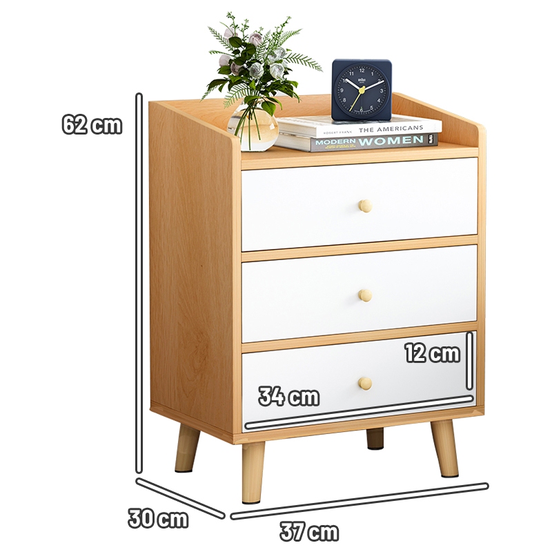 Meja Nakas Samping Kamar Tidur Minimalis Meja Nakas Kayu 2/3 Laci Penyimpanan