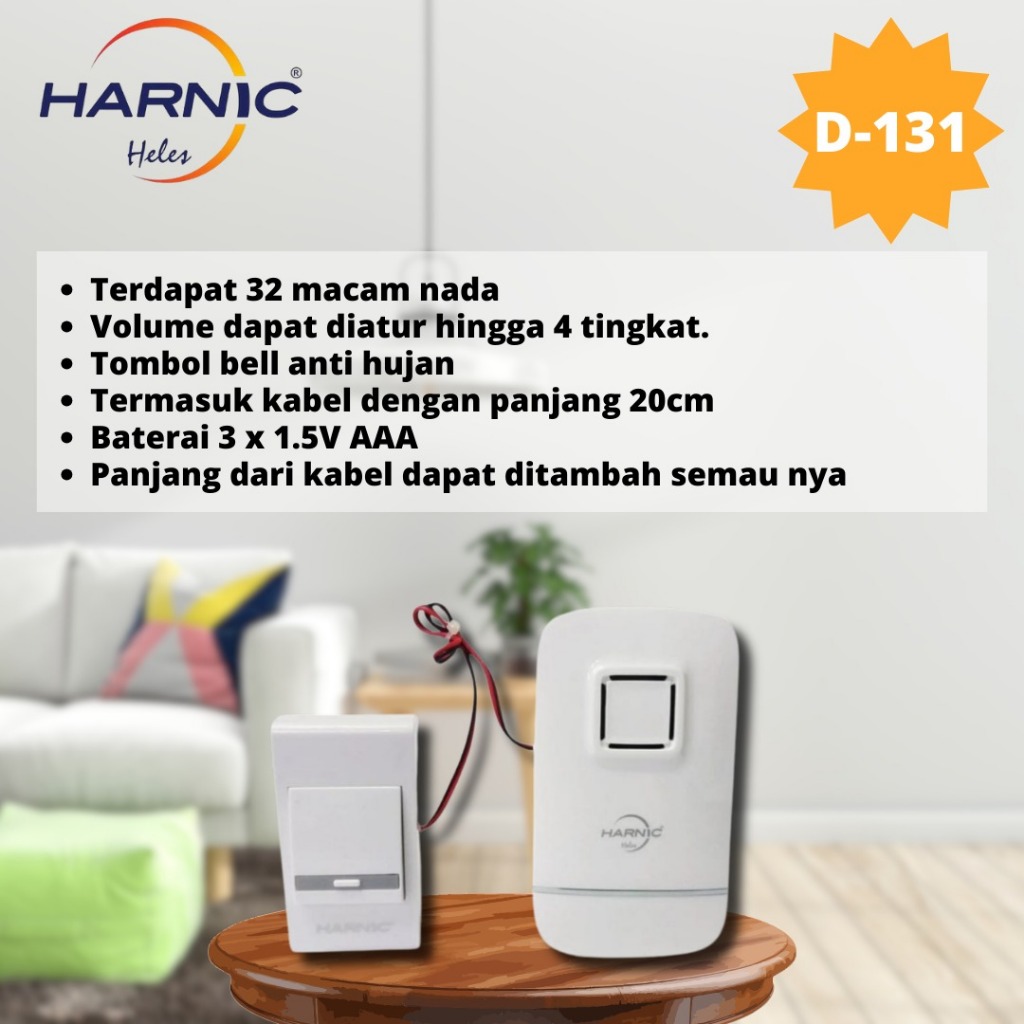 Doorbell KABEL - Bel Pintu KABEL - Bell Rumah Kabel HELES D 131F