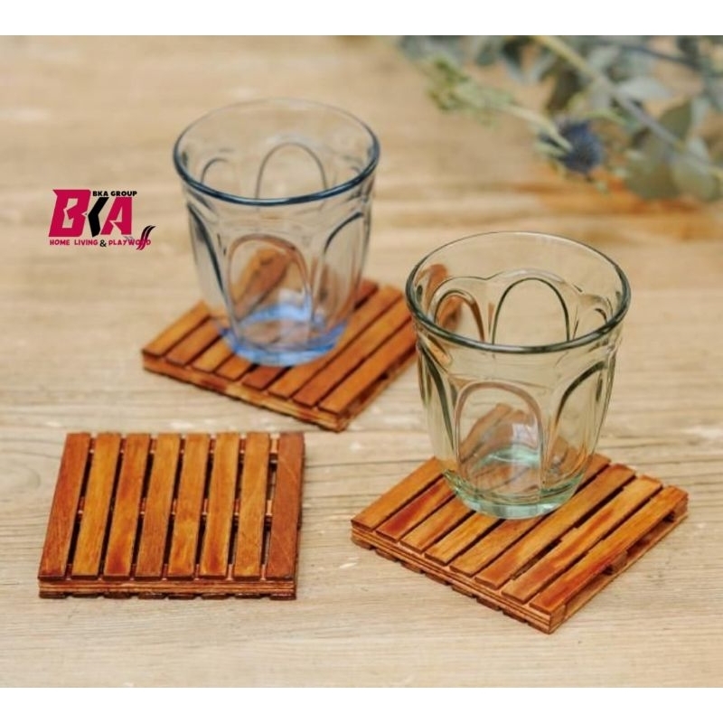 tatakan gelas kayu palet / coaster sabun / tempat sabun batang / tatakan multifungsi