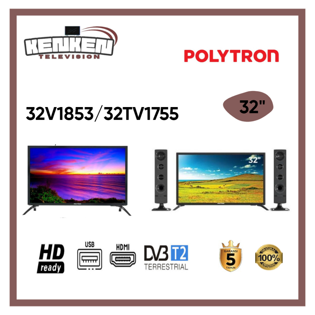 TV LED Digital Polytron  32V1853/1753 | 32TV1755/1855 LED Polytron 32 Inch Digital TV