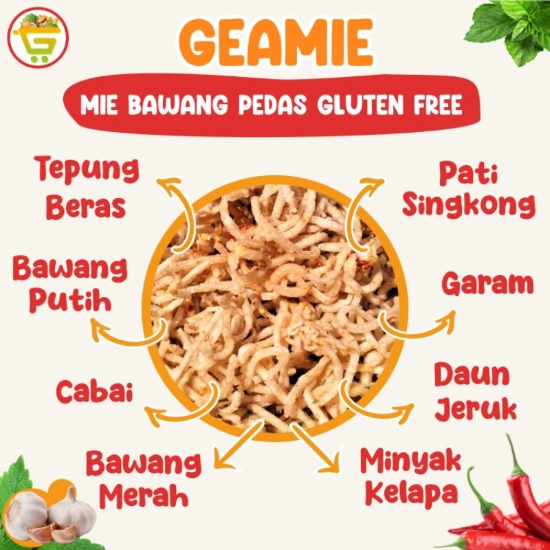 

Geamie Snack Mie Bawang Pedas Gluten Free Non MSG 100gr