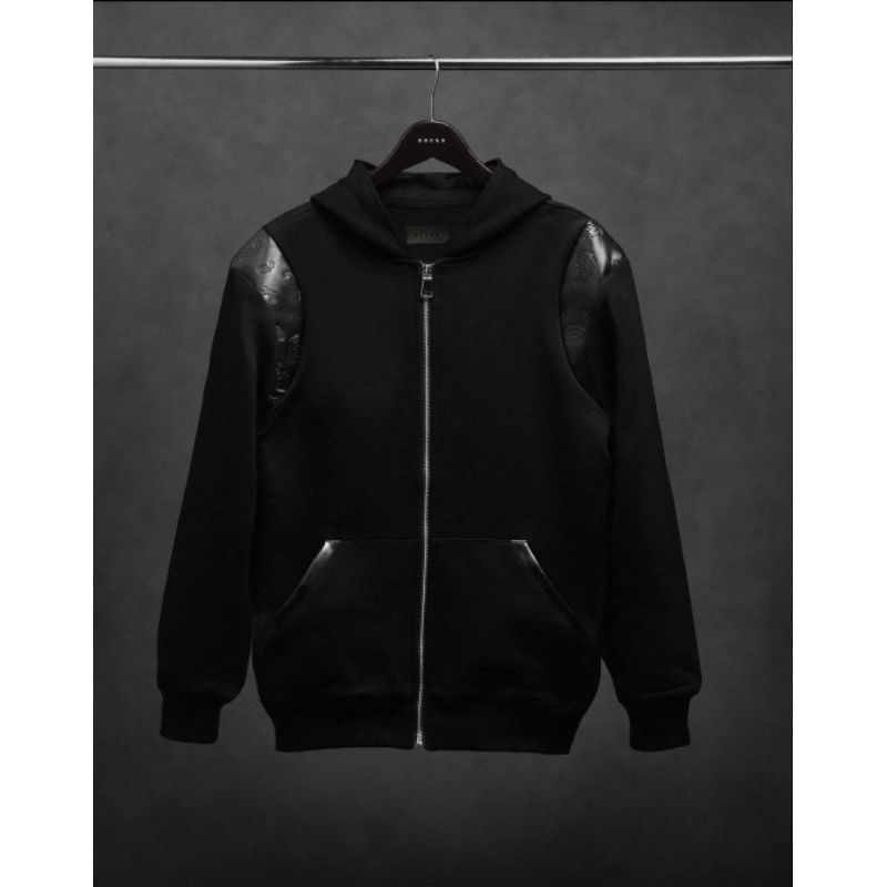 RUCAS "Embossed Paisley Leather" Zip Hoodie