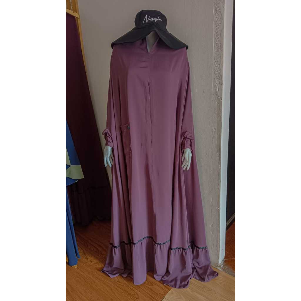PRELOVED FHR OPNESL LISBAN NIDA EGGPLANT ( Floor Hijab , Baju Hijab , Khimar baju, Khimar Sat set)