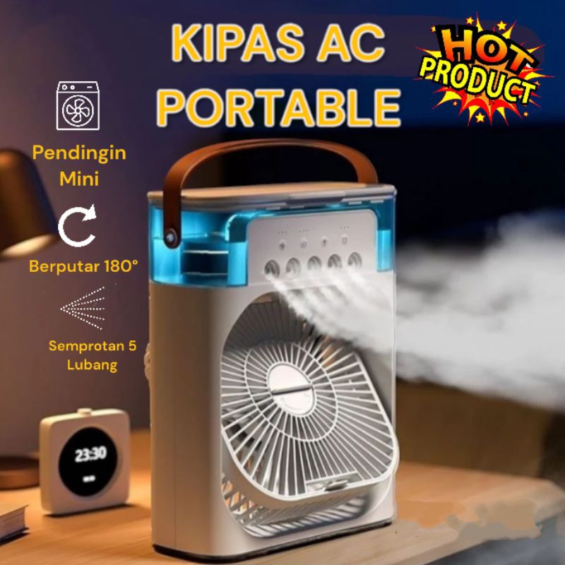 Kipas AC Cooler Kipas AC Mini Portable Kapasitas Air 600ml Kipas Pendingin Portable Tahan Lama AC Mi