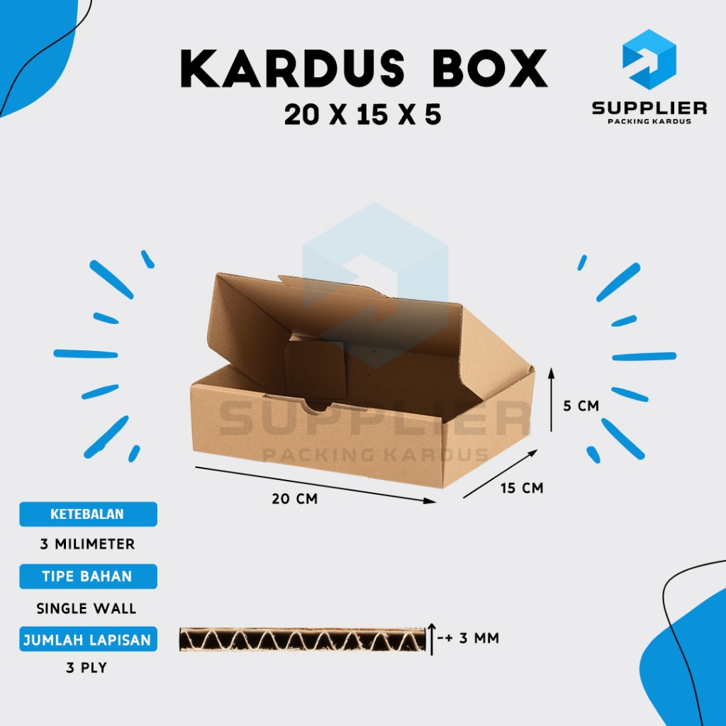 

Kardus Diecut, 20x15x5 Packaging Hampers Polos