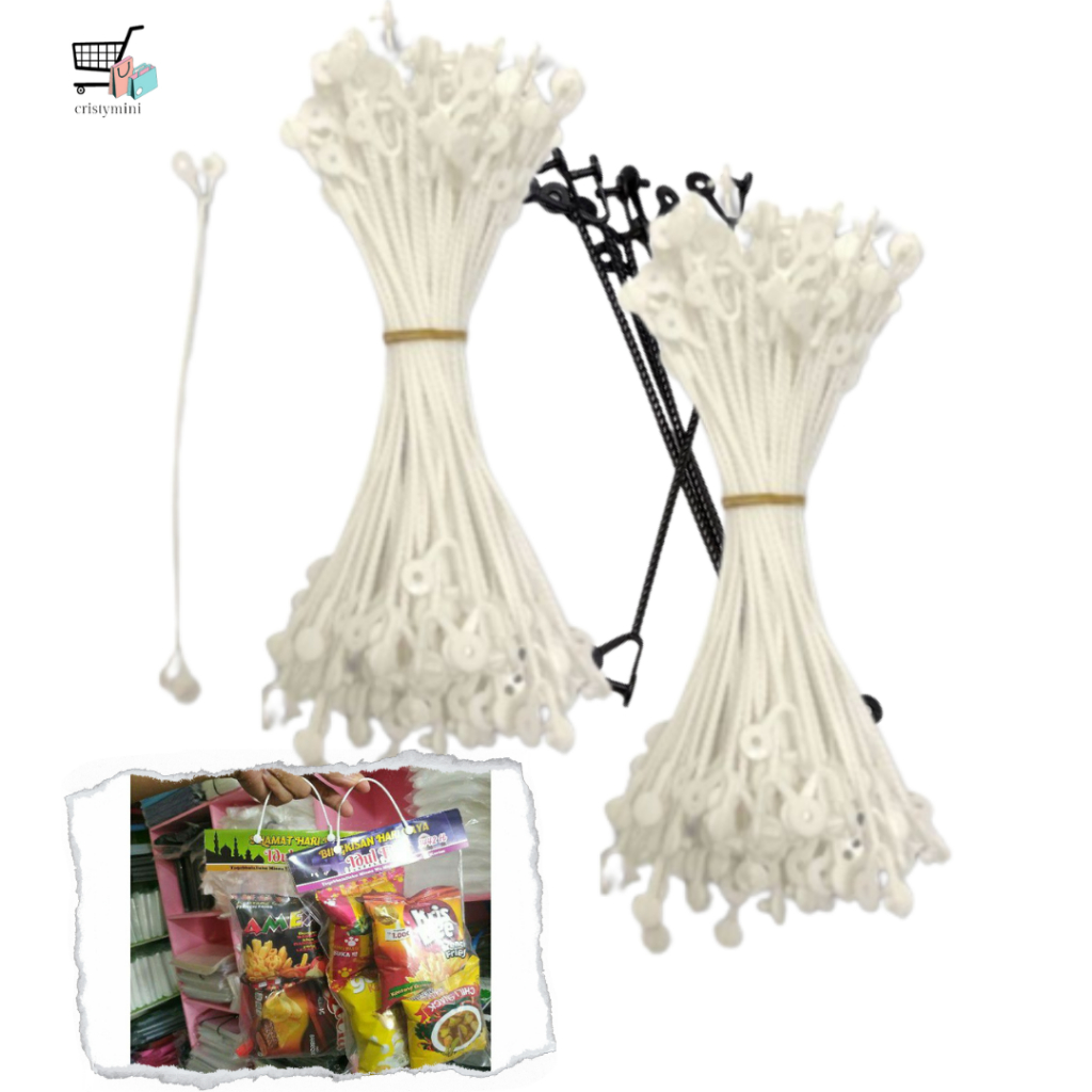 

READY ✔✔ TALI JEPIT PLASTIK SNACK 100PC / tali plintir / tali jepit plastik / jinjing snack 19cm grade A isi 100 pcs / Tali plintir putih pegangan plastik pouch / tali jepit plastik snack 100pc / Tali Tentengan Jajan / TALI PLINTIR PUTIH/HANDLE