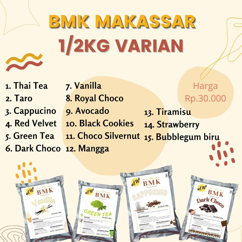 

Bubuk Minuman BMK 500 gram ( setengah kg ) - Bubuk Minumanku Setengah Kilo