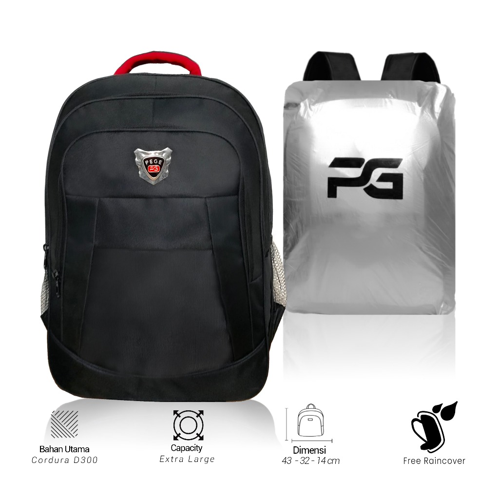Pege 8803 - Tas Ransel Laptop Polos Tas Punggung Bagpack Sekolah Untuk Pria Wanita Unisex