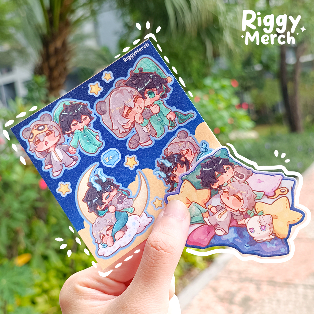 

(RiggyMerch) HSR Sticker & Keychain Caeheng Mimir Series | Honkai Star Rail Caelus X Danheng
