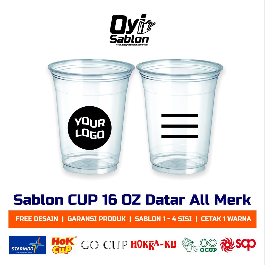 SABLON CUP 16OZ DATAR Semua Merek