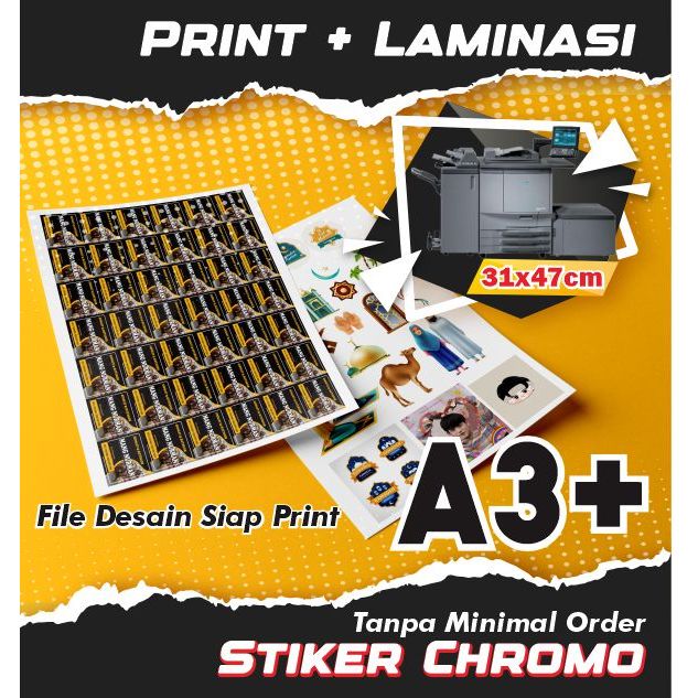 

Stiker Label Chromo Print + Laminasi doff / glossy