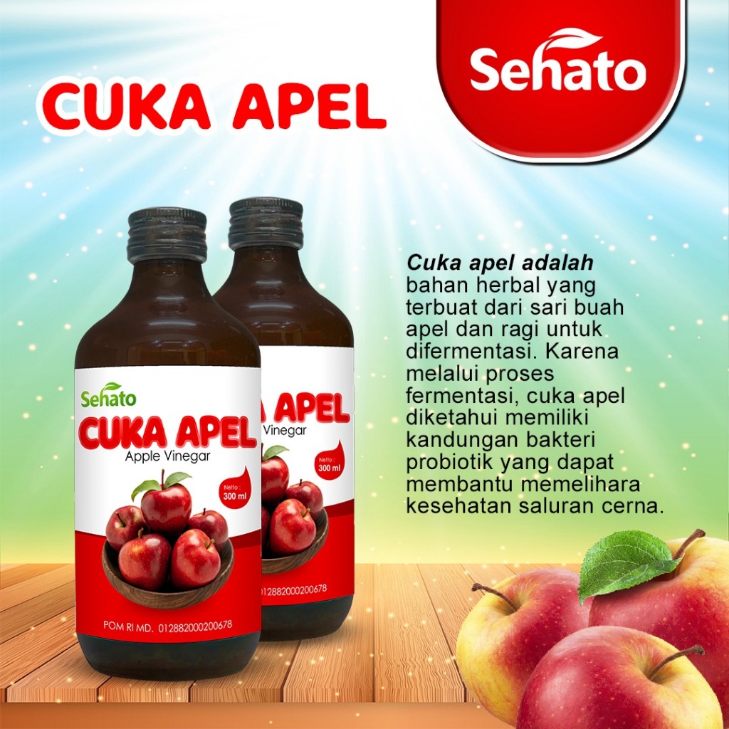 

Cuka Apel Sehato Untuk Batu Empedu dan Diet BPOM Apple Vinegar - 300 ml