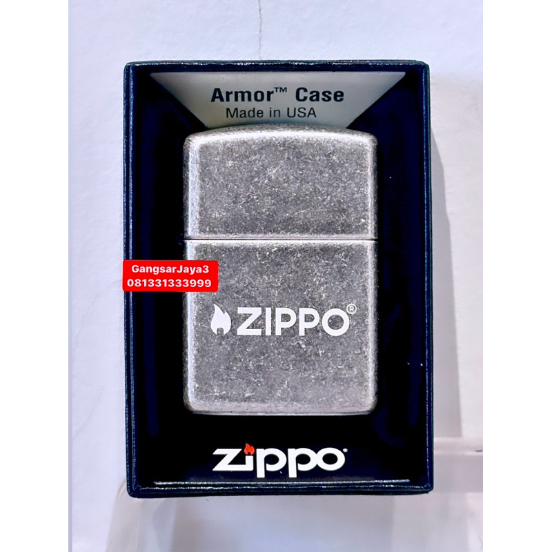 korek zippo original USA ZL antique silver armor