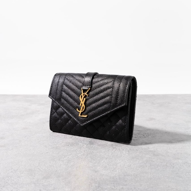 Original Saint Laurent YSL Matelasse Envelope Small Wallet