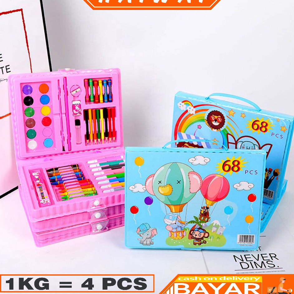 

Ready HaiWai COD Crayon set 68pcs Pensil warna Krayon set koper Alat menggambar mewarnai STY12 Harga Murah