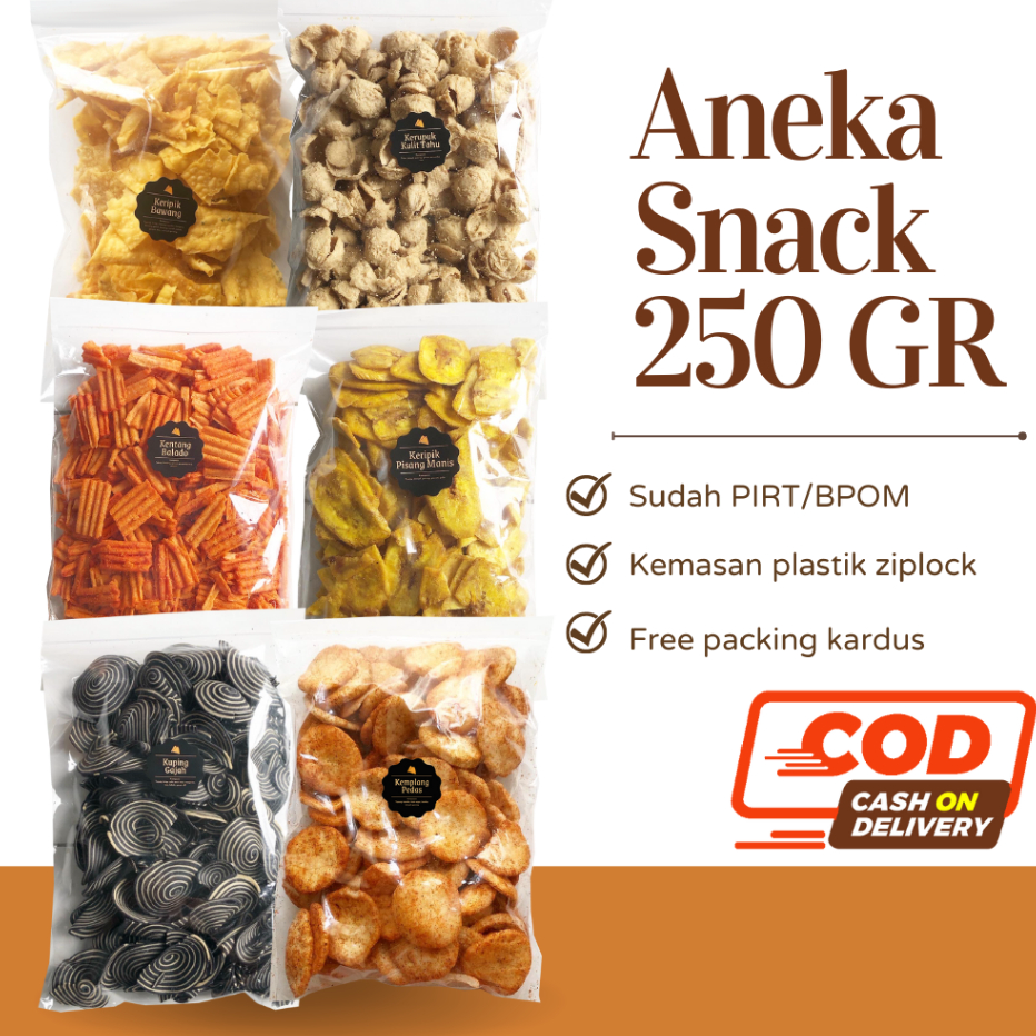 

Big Sale [DELISH SNACKS] Aneka Snack Grosir 250 Gram / Grosiran Kiloan / Cemilan Camilan Murah Enak Asin Pedas Gurih