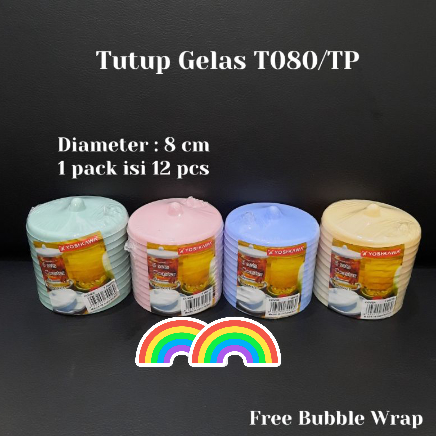 12 pc Penutup gelas minum / Tatakan Tutup cangkir plastik gelas yoshikawa minowa