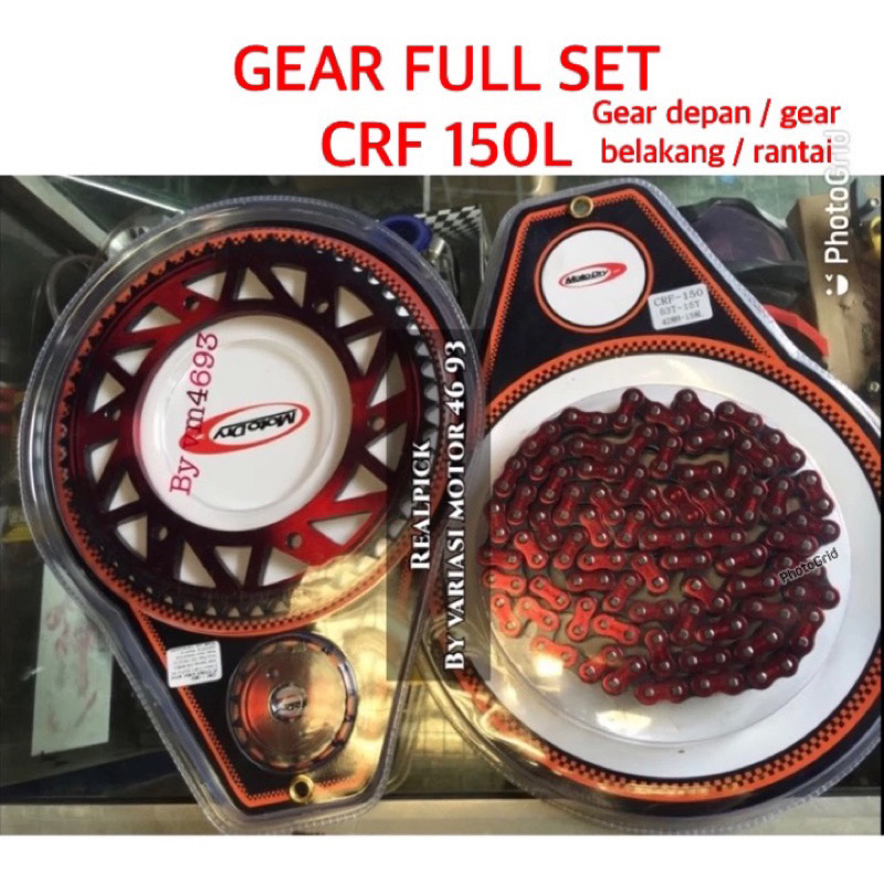 Gear set warna honda crf 150 gear crf 150L gear honda crf 150 full set gear rantai