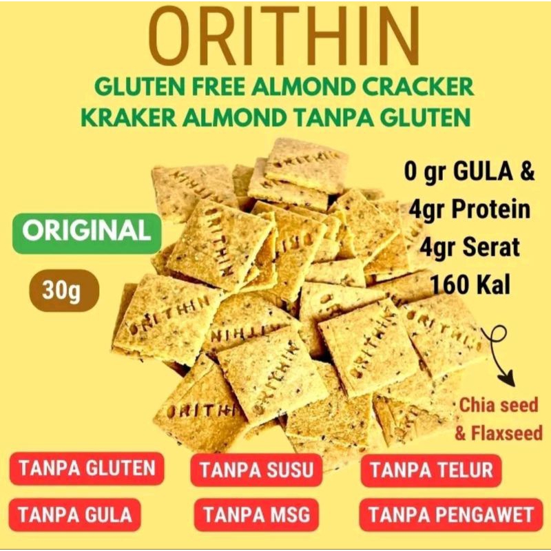 

0ORIThin Snack Gluten Free 30Gr Cemilan Sehat Kaya Serat Tanpa Gluten Tanpa Susu